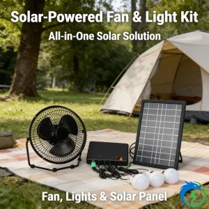 Fengming SIH 003 300W Solar Lithium Ion 5 in 1 Portable Power Station with LED Light Metal Fan Jump Starter & Flashlight