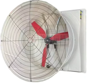 Fiberglass Axial Flow Fan Electric AC Exhaust Ventilation Fan with Horn Cone Plastic Blade Wall Mounted for Poultry Farm Factory