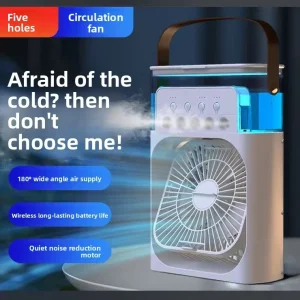 Five hole Spray Fan Household Multi Function Desktop Misting Humidifier Office Cool Air Fan Lighting Plug In Humidification USB