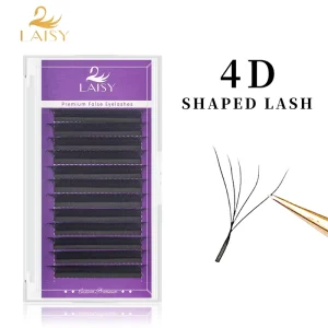 Flat Base Optional W Shape Clover Volume Eyelash Fans Uniform Size Pre bloomed Clusters for Professional Lash Technicians