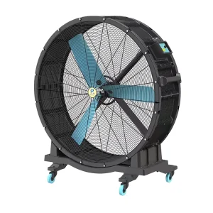 Flexible Seasonal Cooling Solution Site Switching Wheeled 3 Blade Mobile Fan For Warehouse Factory