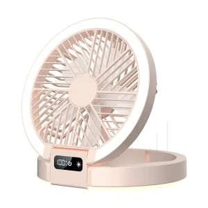 Foldable Air Circulation Fan Desktop & Wall Mount Mini Fan USB Charging Cooling Fan for Bathroom Bedroom