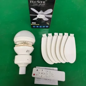 Foldable Blades LED Ceiling Fan Lamp with Light and Remote Control for Home Bedroom Decor