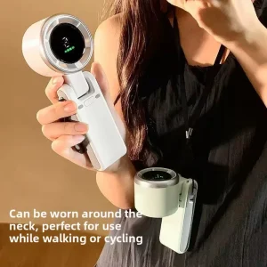 Foldable Handheld Fan Portable and Wearable Around the Neck Suitable for Office Desks and Dormitories Unisex