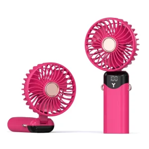 Foldable Mini Handheld Fan with Brushless Motor USB Rechargeable 3 Blades Portable for Handheld Neck Desk Use
