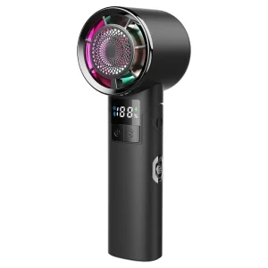 Foldable Mini Handheld Turbo Fan with Night Light Bluetooth Speaker USB Rechargeable Gift Electric Fan Portable Wearable Fan