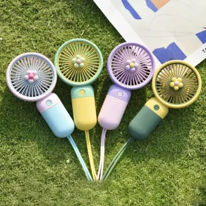 Folding Cooler with Stand Wearable Small Fan USB Charging Portable Mini Handheld Fan