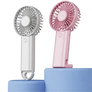 Folding Mini Rechargeable USB & Battery Powered Cooling Fan with 3-Speed Hook for Car Use