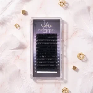 For Korean PBT Handmade 3D CC W Shape Cashmere Lightweight Full Volume Easy Fan Individual Lashes 12mm Natural Sparkle Matte
