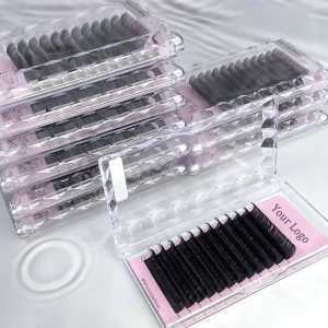 For Vegan Cruelty Free Synthetic Hair Eyelash Extension Easy Fan 0.07mm Professional Full Volume L LC M Curl Mix 7 15mm