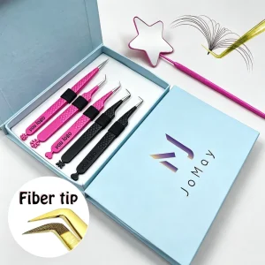 Free Custom Anti Static Eyelash Extension Tweezers Ultra Fine Tip for Russian Volume Fans Making Handmade