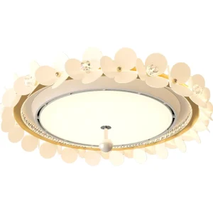 French Antique Style Bedroom Ceiling Fan Light with Retro Pattern and No Leaves Intelligent Bedroom Living Room