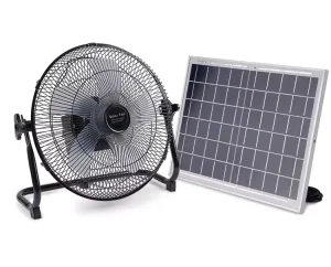 Full Set with Solar Panel and Battery 12 16 Inch Portable Fan with Solar Battery for Home Outdoor and Car Use