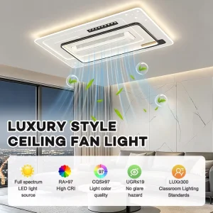 Full Spectrum No Glare Classroom Lighting Standard LED Ceiling Fan with Light Professional Solution for Study & Kids Room