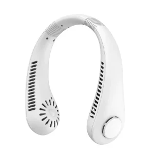 G5 USB Mechanical Control Hanging Neck Bladeless Hands-Free Cooler Fan for Outdoor Sports and Car Use