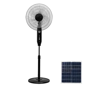 GS SF298 LED Solar Powered Portable Rechargeable 16 18 Inch Stand Fan with 18000mAh Battery
