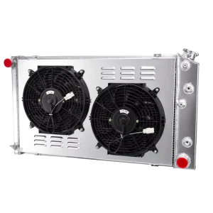 GTGMOTO New 3 Row Aluminum Radiator Shroud Fan for Chevy Chevelle & El Camino Retrofit Upgrade