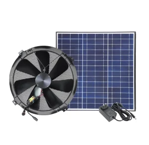 Gable Solar-Powered Wall Vent Fan with AC DC Adapter or Battery for Home Industrial Greenhouse