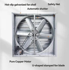 Galvanized Hammer Type Exhaust Fan Suitable for Farms and Factories