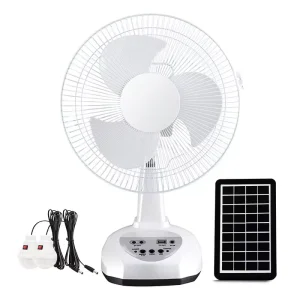 Good Quality 12 Inch Rechargeable Table Fan with Power for Home
