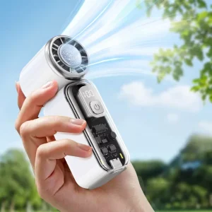 Green Portable 1800mAh Rechargeable Wearable High-speed Mini Fan Car Handheld Cooling Kids Outdoor Summer