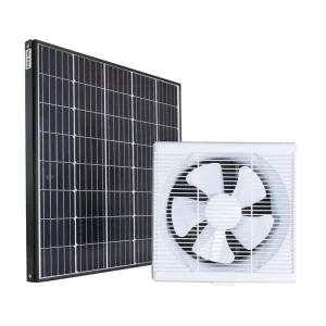 Greenhouse Home Warehouse Restroom Solar Louver Ventilation Hot Air Smoke Extractor Fan ABS Plastic Wall Mounted Exhaust DC Fan