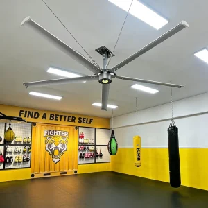 Gym High Ceiling Air Cooling HVLS Fan 220V 380V 8ft-24ft Safety Commercial Ceiling Fan