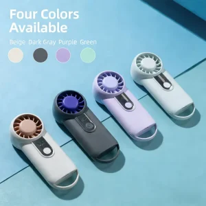 H07 Pocket Size Handheld Wearable Portable Rechargeable High Speed Digital Display USB Mini Turbo Fan with Hooks