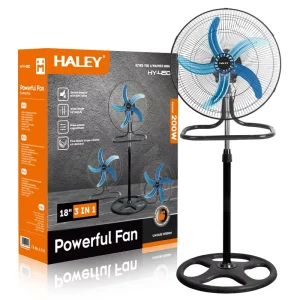 HALEY 24 inch Home Vertical Electric Fan 3 in 1 Mechanical Control Aluminum Metal Blade Home Cooling Fan