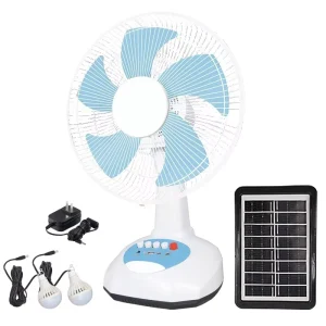 HELIOS SF-005 Solar Rechargeable 3 Speed Lithium Battery Table Fan