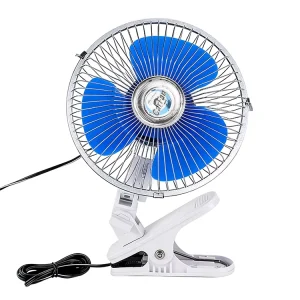 HF307D Portable Car Fan 12V 24V 8 Inch Stainless Steel 18W with Clip