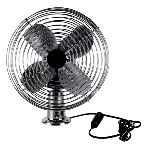HF313 24V 12V Stainless Steel 8-Inch Blade 18W Low Noise 40dB Portable Car Truck RV Boat Van Cabin Fan