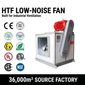 HTF Series Electric High Temperature Smoke Exhaust Fan OEM ODM Customizable Stainless Steel Blades Fireproof 3C CE Certified