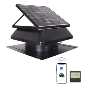 HVAC Industrial Home Solar Attic Roof Mounted Ventilation Attic Exhaust Fan with Solar Panel DC Roof Axial Flow Vent Fan