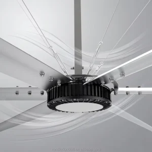 HVLS Industrial Ceiling Fan 7.3M 930000m3 h Energy Saving Permanent Magnet Motor 6 Blades Alloy Ball Bearing Remote Control 1
