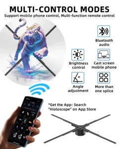 Hallo Fan 52cm 3D Hologram Fan WiFi App Control High Definition LED Professional Lightweight Advertising Projector Storefront
