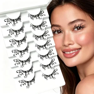 Halloween Series Fans 5 or 7 Pairs Premium Fiber Volume False Eyelashes 17 Styles Funny Decorative Halloween Party False Eyelash