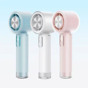 Handheld Cooling Fan Battery USB Portable Quiet Mini Plastic Three Speed Foldable Neck Wearable Handy Use Pocket