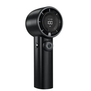 Handheld Fan 100-Speed Button Control 15000 RPM Motor 9MS Strong Wind Foldable USB Rechargeable 12-Hour Battery 35dB Car