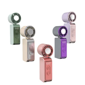Handheld Fan Bank 2 in 1 Semiconductor Cooling Ice Pack High speed Portable USB High power 5 Blade Fan LED Light Car