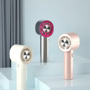 Handheld High Speed Mini Fan Powerful Wind Blower Compact Portable USB Rechargeable Digital Display Button Controlled Fan
