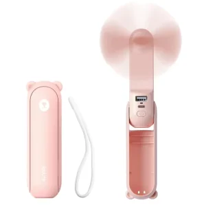 Handheld Mini Fan 3 in 1 USB Rechargeable Small Pocket Fan With Power Bank Flashlight Portable Fan for Travel Smart Home W24 497