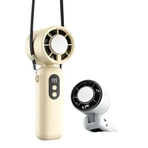 Handheld Mini Fan Desktop Portable Wearable Neck Strap Long Battery Life Powerful Airflow Semiconductor Cooling ABS Material