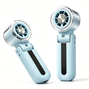 Handheld Misting Fan Outdoor Plastic Portable Powerful High Speeds Rechargeable Water Mist 4000mAh Battery Foldable Cooling