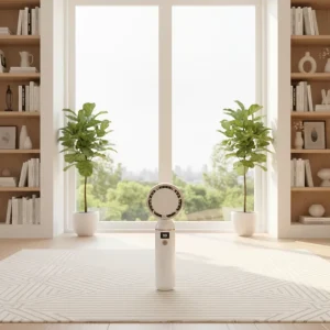 Handheld Personal Cooling Fan High Speed Ice Fan USB Rechargeable Portable Mini Fan LED Display Foldable Brushless Car Hotel