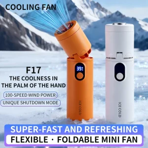 Handheld Rechargeable Mini Cooling Fan USB Type C Adjustable Speed Five Wind Levels for Home Use Portable Electric Box
