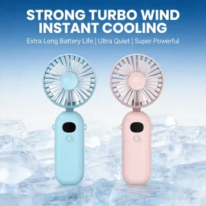Handheld Rechargeable Portable Mini Fan 2000mAh Plastic Foldable Wearable Low Noise English Color Box Car Outdoor Household