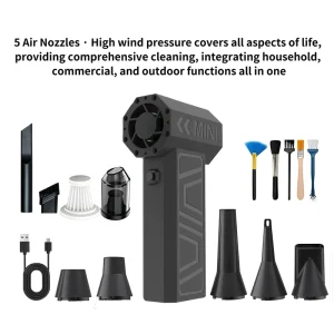 Handheld Turbo Fan Automotive Air Violent Turbo Fan Snow Blower 4000mAh Various Nozzles Efficient Dust Removal