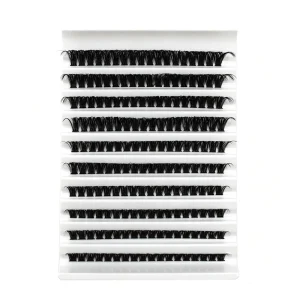 Handmade 10 Rows Premade Volume Fans DIY 80D Lash Clusters Custom Logo Korea PBT Fiber Eyelash Extensions White Tray