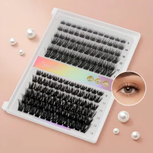 Handmade Cluster Lash Private Label DIY Eyelash Extension Kit with Synthetic Fiber and 12 Rows Segmented Lash Volume Fans